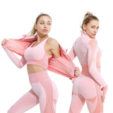Yoga Set Bar High-Waisted Tight Pants Gym Exercise Clothing Suitable Sportswear For Women Zipper Jacket Leggings Suit