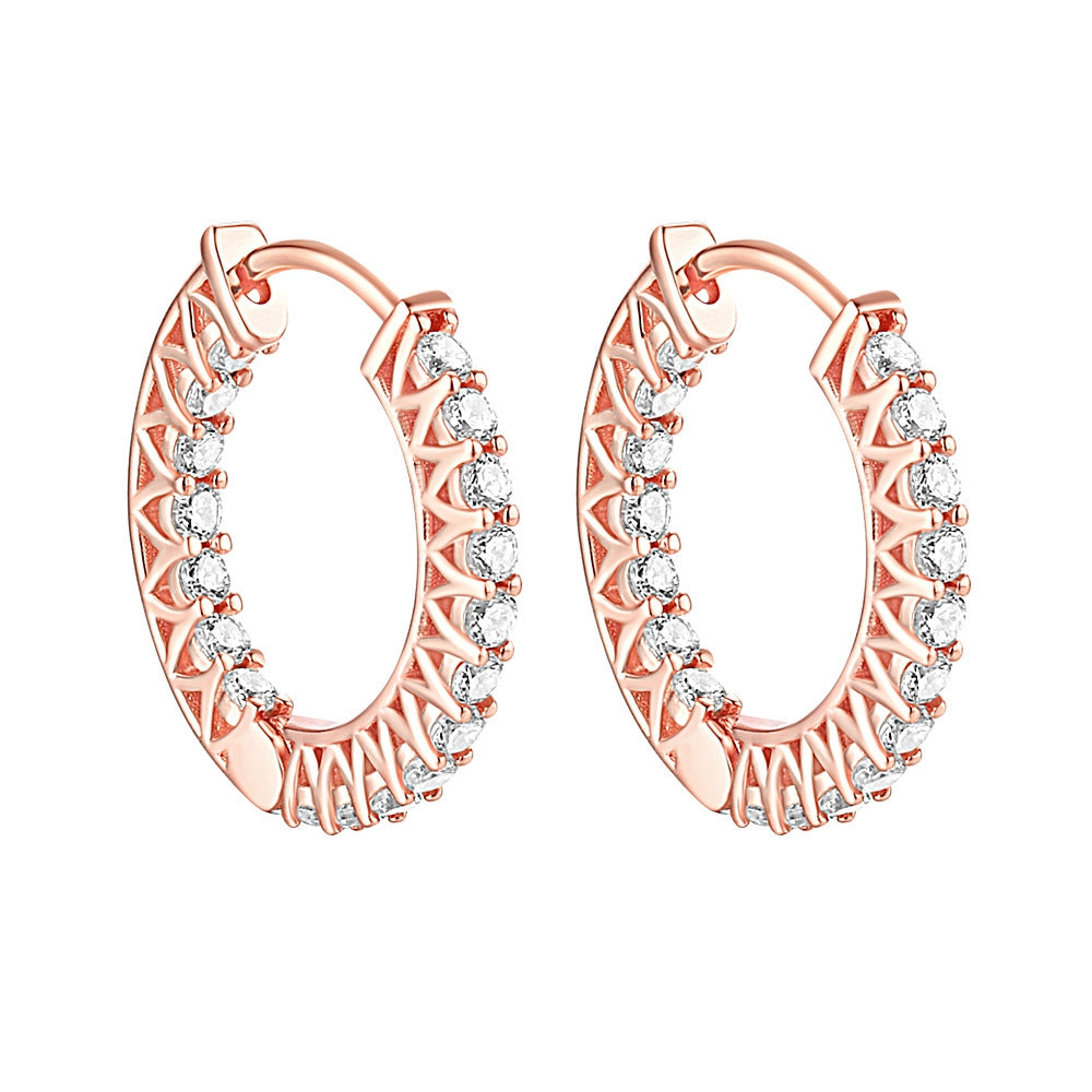 925 Sterling Silver Created Moissanite Gemstone Wedding Party Fashion Hoop Earrings For Women Fine Jewelry Wholesale