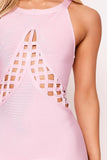 Dijon - Lilac Lattice Cut Out Bandage Dress