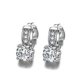 New exclamation mark earrings round Moissanite Diamond  earrings silver rose gold