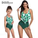 Split Swimsuit Women's Printed High Waist Bikini Ruffled Parent-Child Swimwear Spot Bikini