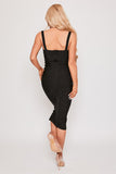 Amber - Black Bandage Midi Dress