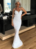 Formal Mermaid Hem Sequin Evening Dress M0623