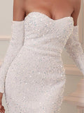Off Shoulder Black Mermaid Sequin Prom Dress M0625