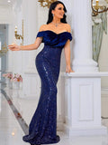 Sweetheart Neck Fishtail Sequin Prom Dress XJ572