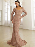 Sweetheart Neck Floor Length Sequin Formal Dress XJ429