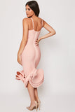 Ivy - Pink Plunge Extreme Fishtail Bandage Dress