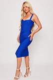 Amber - Royal Blue Bandage Midi Dress