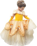 Princess Belle Costume Beauty and The Beast Dresses Halloween Party Fancy Dress up Princess Dresses for Girl