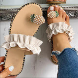 Women Sandals Slippers Shoes Flat Flip Flops String Bead Summer Fashion Wedges Woman Slides Pineapple Lady Casual Mujer