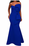 Women's Sexy Off The Shoulder Oversized Bow Applique Evening Gown Party Maxi Dress