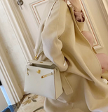 new trendy mini women's bag leather bag hand-held palm grain cowhide second-generation Kelly bag one shoulder messenger small bag