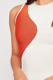 Morocco - Orange & White High Neck Bandage Dress