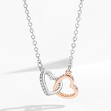 Heart-to-Heart Double Circle Necklace Simple Fashion Pendant Neck Necklace Valentine's Day Girlfriend Gift
