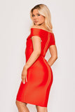 Emilea - Red Off The Shoulder Bandage Dress
