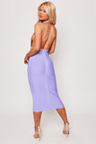 Felicity - Lilac Halterneck Bandage Midi Dress