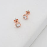 Sinaa Crystal Stud Earrings - Silver or Rose Gold Tone Options