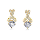 earrings creative diamond earrings Moissanite Diamond 18ct gold plated on silver