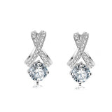 earrings creative diamond earrings Moissanite Diamond 18ct gold plated on silver