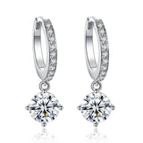 Moissanite diamond gold plated on silver earrings  full of diamond