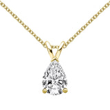 925 Sterling Silver Pear Cut 1.5 CT VVS1 Real Moissanite Gemstone Fashion Daily Pendant Necklace Ladies Fine Jewelry