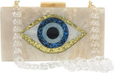 Acrylic Evil Eye Purse Women Box Evening Bags and Clutches Chain Shoulder Crossbody Handbag