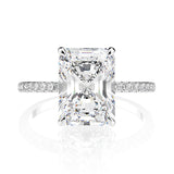 925 Sterling Silver Emerald Cut High Carbon Diamond 5A Zircon Wedding Rings for Women Luxury Fine Jewelry Wholesale