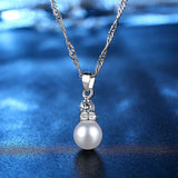 New White Round Shiny Pearl Necklace