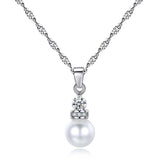 New White Round Shiny Pearl Necklace