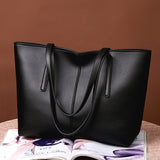 pursebags new bag fashion simple large capacity tote bag hand-held shoulder tote bag PU women's bag