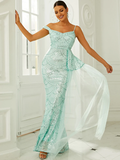 Sage Green Sequined Mermaid Dress XJ1327