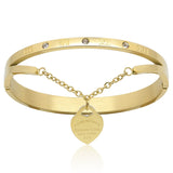 Design Luxury Brand Bracelet Women Hanging Heart Forever Love  Bracelets For Women Jewelry