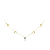 5Pcs Circles Cubic 18ct gold plated with Moissanite diamond  Choker Necklaces Lovely  For Women