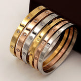 Beautiful Lovers Bracelets Woman Bracelets Stainless Steel Bangles 18ct gold plated with Moissanite diamond Woman Jewelry Gifts
