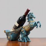 Carriage Wine Bottle Rack Artistic Resin Battle Steed Ornament Beer Holder Horse Decorative Article House Bar Utensil