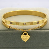 Design Luxury Brand Bracelet Women Hanging Heart Forever Love  Bracelets For Women Jewelry