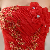 Sweetheart Princess Quinceanera Dresses Pink Red Applique Strapless Plus Size Party Performance Dress Retro Lotus Gowns