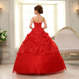 Sweetheart Princess Quinceanera Dresses Pink Red Applique Strapless Plus Size Party Performance Dress Retro Lotus Gowns