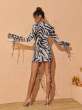 Koemi Long Sleeve Ruffle Mini Dress