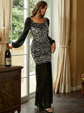Sequin Body With Chiffon Sleeve&Hem Prom Dress XJ1309