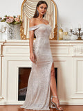 Sweetheart Off-the-Shoulder Designer White Prom Dress XH2051