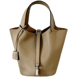 Vegetable basket women's bag leather portable bucket bag new trendy niche hand bag elephant gray tote bag female summer