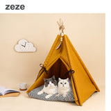 Pet tent sunset yellow cat litter pet house semi-enclosed four seasons universal removable and washable cat supplies