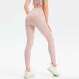 high waist tight hip lift yoga pants women's nude running fitness pants high waist peach sports pants