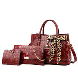 Bag women's  new crocodile pattern mother-in-law three-piece women's bag European and American style embossed one-shoulder messenger handbag