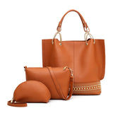 new mother-daughter bag three-piece one-shoulder messenger bag all-match rivet handbag