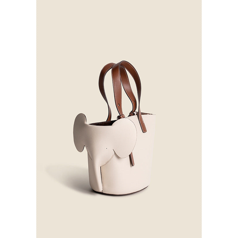 One-shoulder messenger tote bag elephant bag  new large-capacity leather women's bag high-end niche handbag