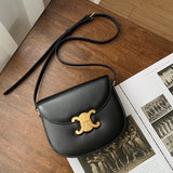 Retro semi-circle saddle bag Arc de Triomphe bag  new leather women's bag high-quality texture one-shoulder messenger bag