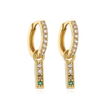 jewelry micro-inlaid zircon lips aircraft love fishtail pattern personality earrings brass plated 18K gold