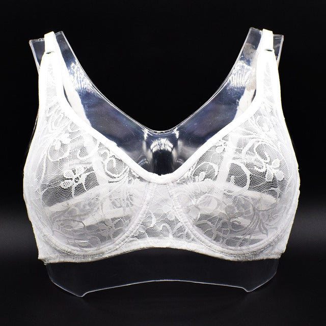Plus Size Sexy Lace Bras For Women Underwired BH Hollow Out Bra Bralette Womens Underwear Delicate Embroidery Lingerie Brassiere